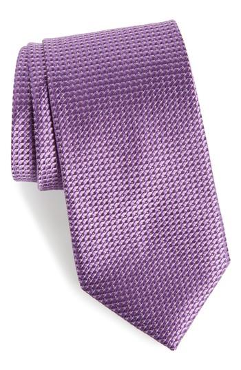 Men's Nordstrom Men's Shop Hader Micro Silk Tie, Size - Purple