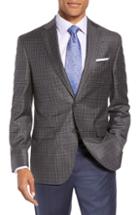 Men's David Donahue Connor Classic Fit Check Wool Sport Coat L - Grey