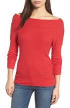 Women's Lucky Brand Off The Shoulder Thermal Knit Top - Red