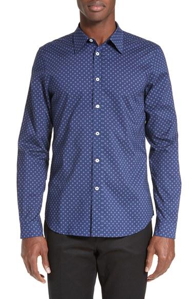 Men's Ps Paul Smith Print Sport Shirt - Blue