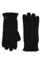 Men's Polo Ralph Lauren Classic Luxe Merino Wool Gloves, Size - Black