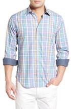 Men's Bugatchi Classic Fit Plaid Sport Shirt - Green