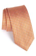 Men's Brioni Neat Silk Tie, Size - Orange