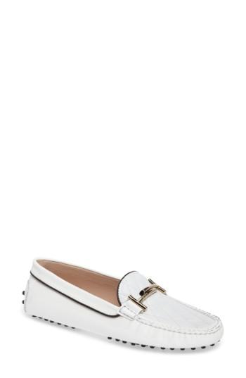 Women's Tod's Double T Quilted Gommino Loafer Us / 35eu - White