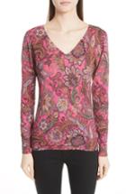 Women's Etro Paisley Silk & Cashmere Sweater Us / 38 It - Pink