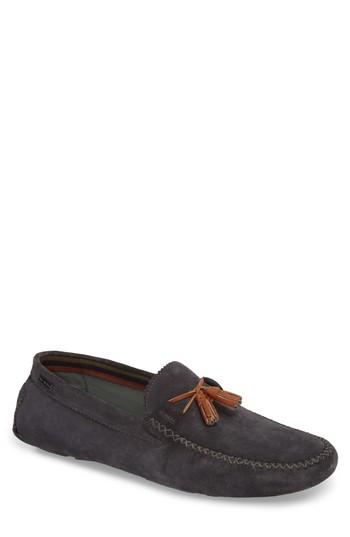 Men's Ted Baker London Urbonns Tasseled Driving Loafer M - Grey