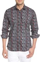 Men's Jared Lang Camera Print Long Sleeve Sport Shirt - Black