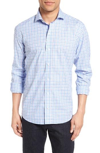 Men's Ledbury The Colfax Classic Fit Plaid Sport Shirt - Blue