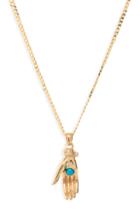 Women's Loren Stewart Turquoise & Diamond Helping Hand Pendant Necklace