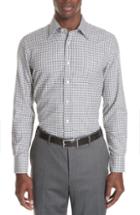 Men's Canali Regular Fit Check Dress Shirt - Grey