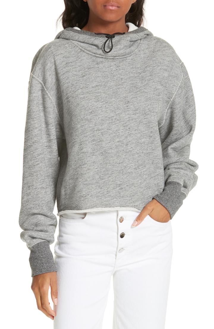 Women's Rag & Bone/jean Sweatshirt Toggle Hoodie, Size - Grey