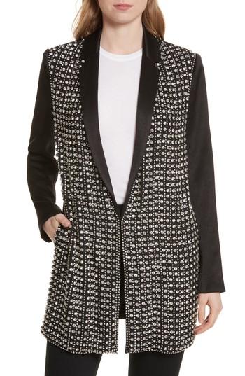 Women's Alice + Olivia Embellished Oversize Blazer - Black