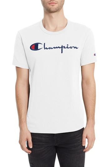 Men's Champion Logo T-shirt, Size - White