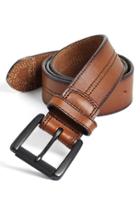 Men's Johnston & Murphy Leather Belt - Tan/ Black