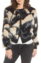 Women's Band Of Gypsies Patchwork Faux Fur Jacket