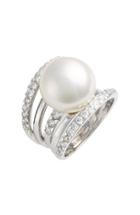Women's Majorica 16mm Round Simulated Pearl Cubic Zirconia Ring