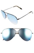 Women's Victoria Beckham 62mm Aviator Sunglasses - Black/ Azure Mirror