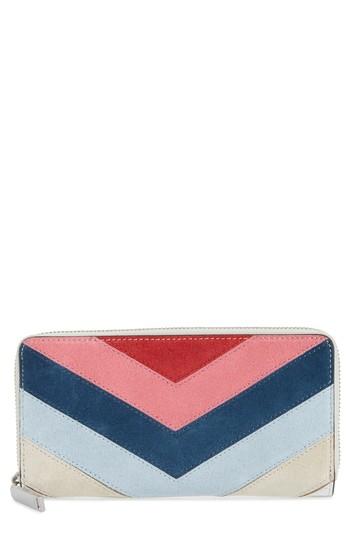 Women's Rebecca Minkoff Chevron Quilted Suede Continental Wallet - Pink