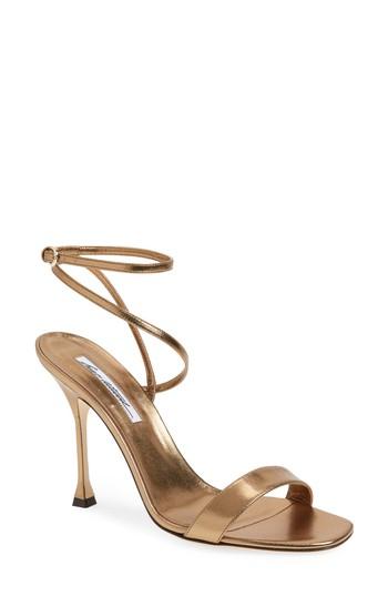 Women's Brian Atwood Sienna Ankle Strap Sandal .5us / 35.5eu - Metallic