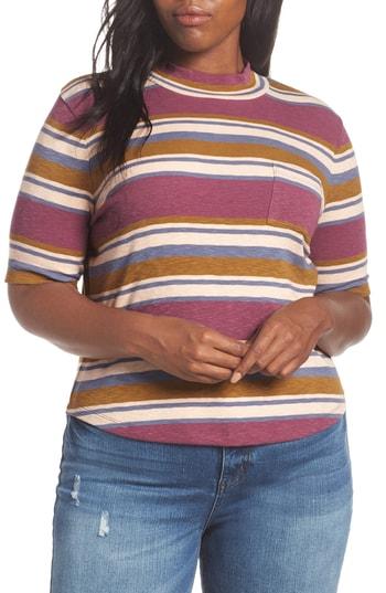 Women's Madewell Mock Neck Shirttail Tee