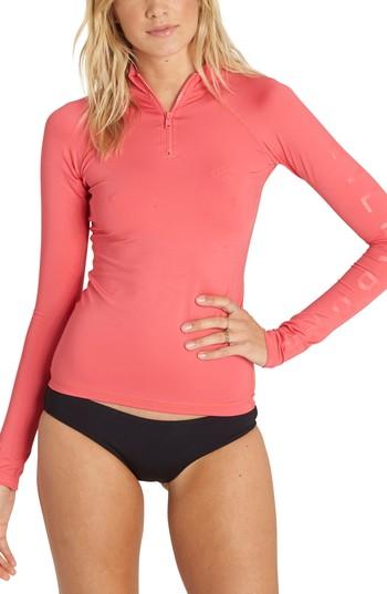 Women's Billabong Sol Searcher Long Sleeve Rashguard - Pink