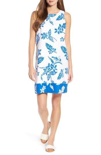 Women's Tommy Bahama Hibiscus Hiatus Reverse Hem Shift Dress - Blue