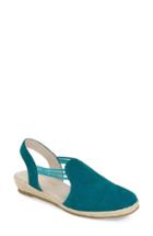 Women's David Tate 'nelly' Slingback Wedge Sandal .5 W - Blue/green