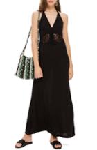Women's Topshop Crochet Waist Maxi Dress Us (fits Like 0) - Black