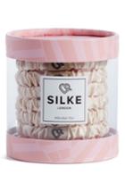 Silke London Coco Silk Hair Ties, Size - Beige
