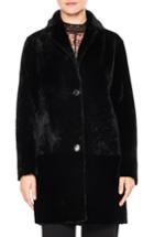 Women's Sandro H16 Sticky Genuine Shearling Coat - Black