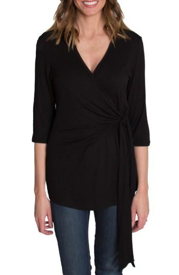 Women's Udderly Hot Mama Whimsical Nursing Wrap Top - Black