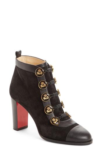 Women's Christian Louboutin Caval Logo Emblem Bootie Us / 38eu - Black