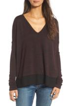 Women's Rag & Bone/jean Double Vee Long Sleeve Tee - Red