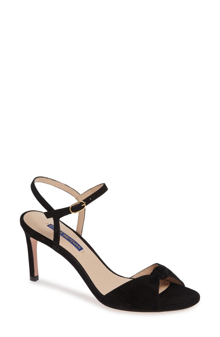 Women's Stuart Weitzman Gloria Quarter Strap Sandal M - Black