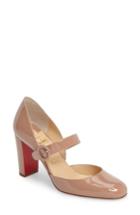 Women's Christian Louboutin Miss Kawa Mary Jane Pump .5us / 38.5eu - Beige