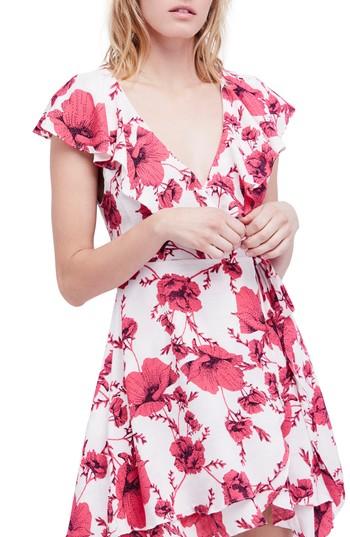 Women's Free People French Quarter Print Wrap Minidress - Ivory