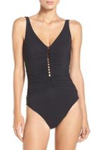 Women's Profile By Gottex Cocktail Party One-piece Swimsuit - Black
