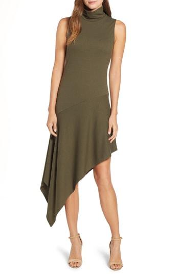 Women's Tdc Asymmetrical Rib Knit Dress - Green