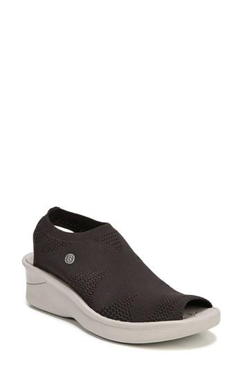 Women's Bzees Secret Peep Toe Knit Sneaker .5 M - Brown