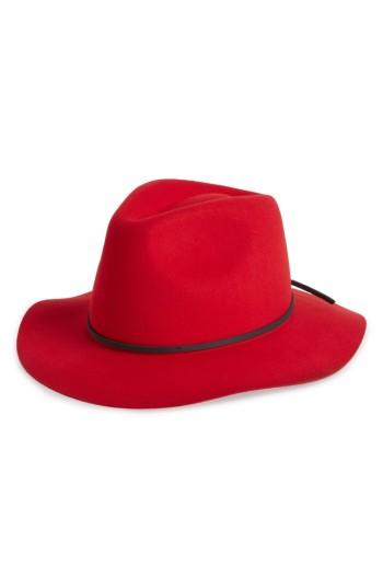 Women's Brixton Wesley Wool Felt Fedora - Red