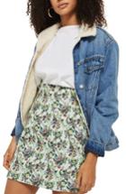 Women's Topshop Floral Jacquard High Waist Skirt Us (fits Like 0) - Ivory