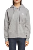 Women's Acne Studios Ferris Face Patch Zip Hoodie - Grey