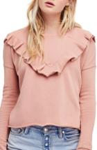 Women's Free People Ooh La Ruffle Sweatshirt - Coral