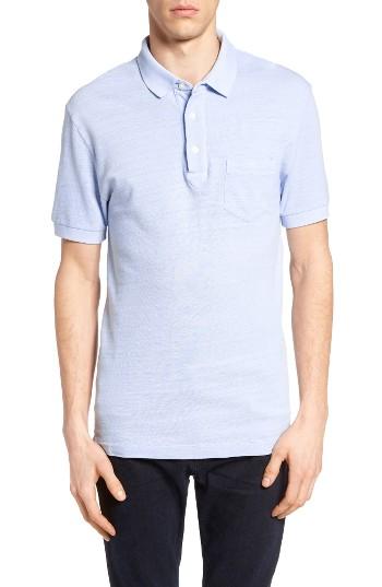 Men's French Connection Slub Knit Polo - Blue