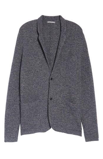 Men's Michael Bastian Deconstructed Merino & Yak Wool Sweater Jacket, Size - Blue