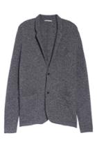 Men's Michael Bastian Deconstructed Merino & Yak Wool Sweater Jacket, Size - Blue