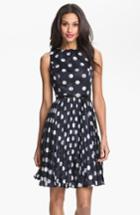 Women's Adrianna Papell Burnout Polka Dot Fit & Flare Dress