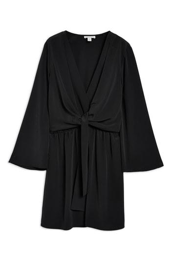 Women's Topshop Tiffany Knot Minidress Us (fits Like 0) - Black