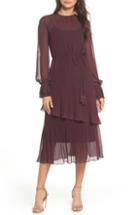 Women's Chelsea28 Pleat Detail Midi Dress (similar To 12w-14w) - Burgundy