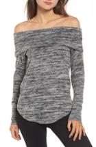 Women's Socialite Off The Shoulder Sweatshirt - Grey